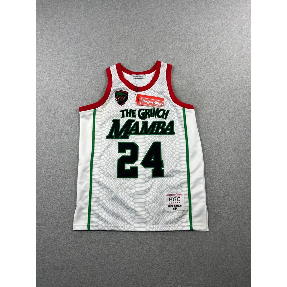 Kobe Bryant The Grinch Mamba Basketball Jersey Mens XS White Snakeskin Headgear